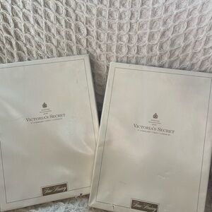 Victoria Secret New Vintage Stockings-Black & Sand -size Long